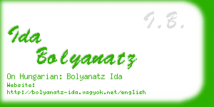 ida bolyanatz business card